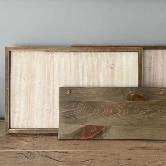 2x Whitewash 12x19" & Jillibean 15x7" Hanging Wood Shiplap Plank Craft Art NEW - Picture 1 of 9